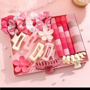 53 piece set. Pink and White Hair Accessories Set for woman & Girls
0155